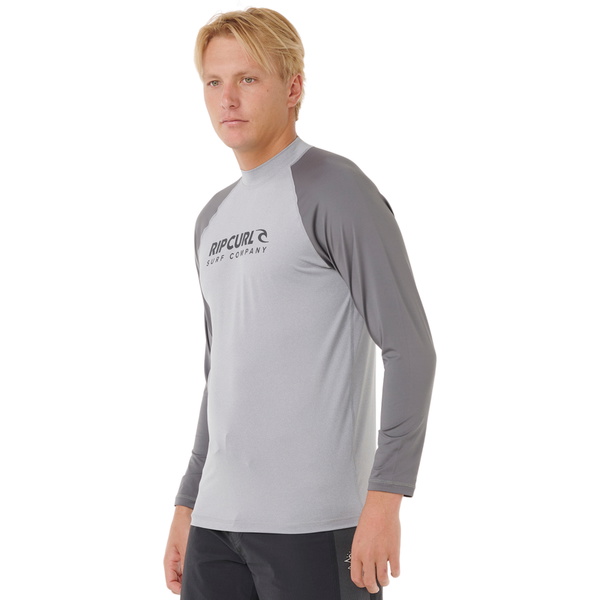 2026 Rip Curl Mens Shock UPF Long Sleeve Rash Vest 16GMRV - Grey Marle